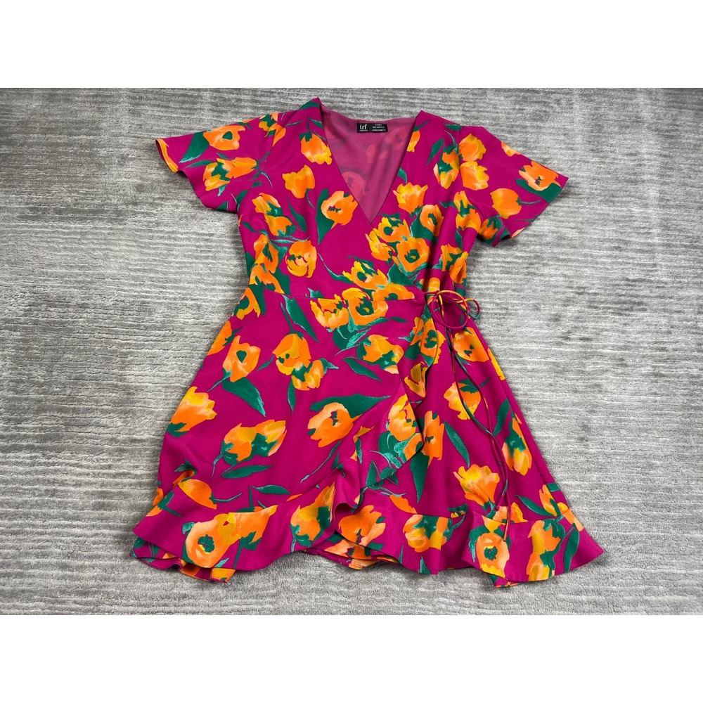 Zara Romper Womens M Pink TRF Floral‎ Wrap V-Neck Flutter Sleeve Ruffle 28388